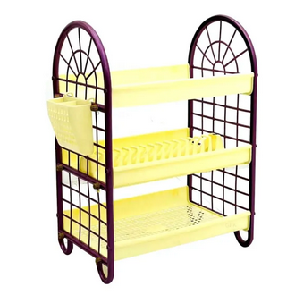Rainbow Kitchen Storage Holder 3 tier Plastic plate Dish Rack