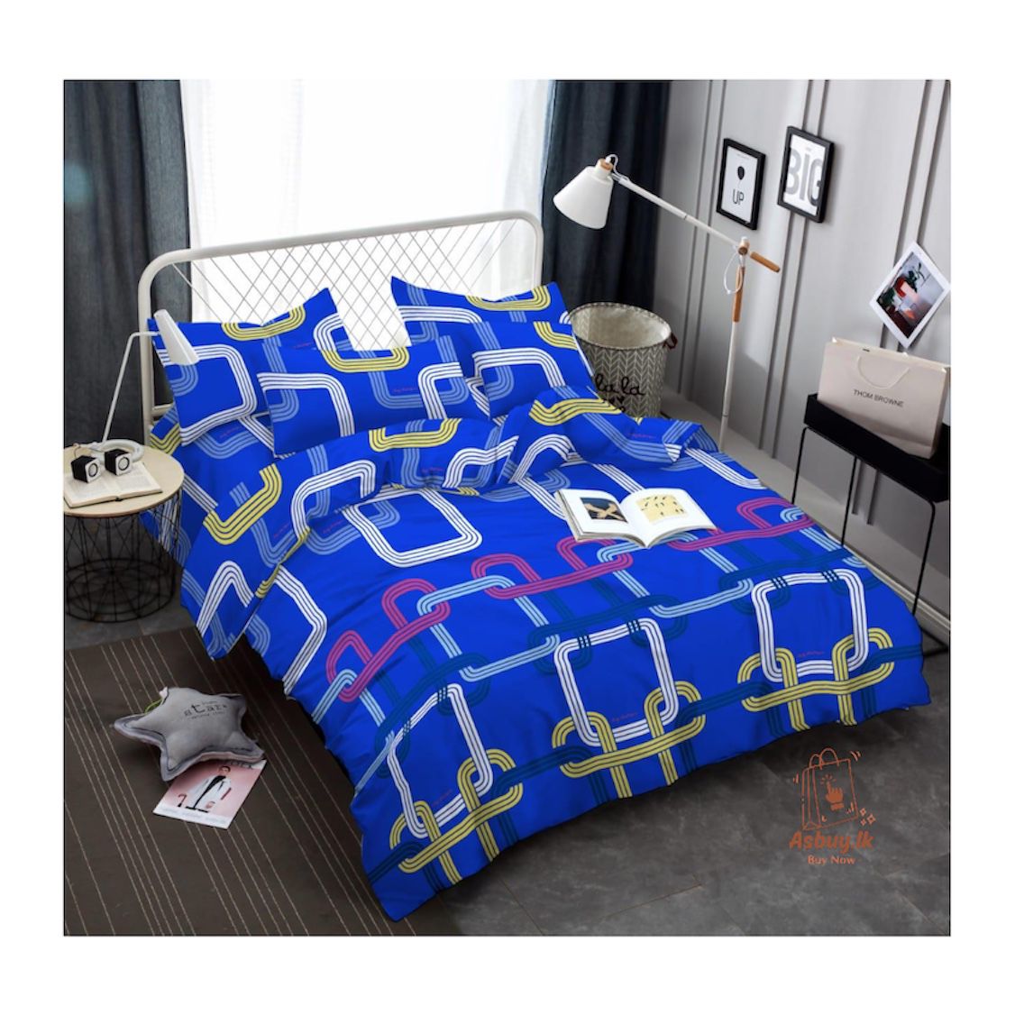 BedSheet 3D bedsheet (6x7.5 Feets or 78 X 90 inches) with 2 pillow covers (18 X 22 inches) full size